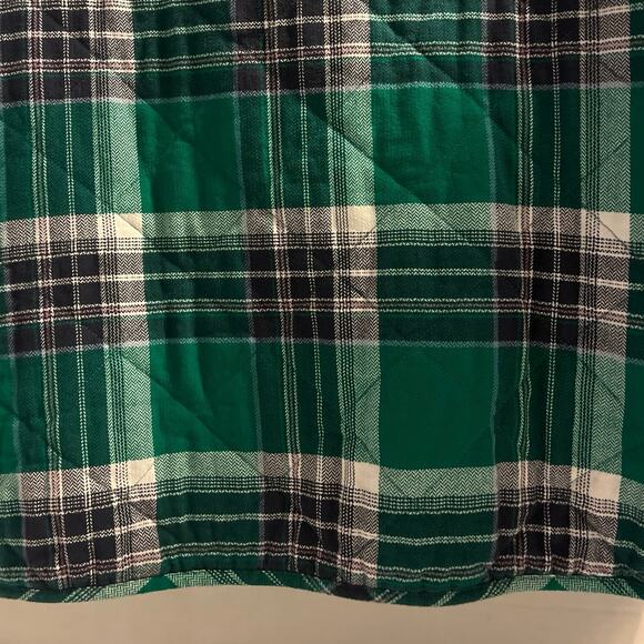Quilted Flannel Padded Vest Womens Size 22/24W Green Plaid Pockets Casual Layer - Picture 9 of 16